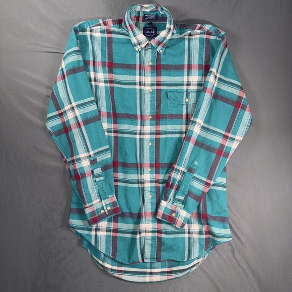 Allen Solly Other - Allen Solly Shirt Mens Medium Kirk Flannel Plaid Button Up Casual Preppy